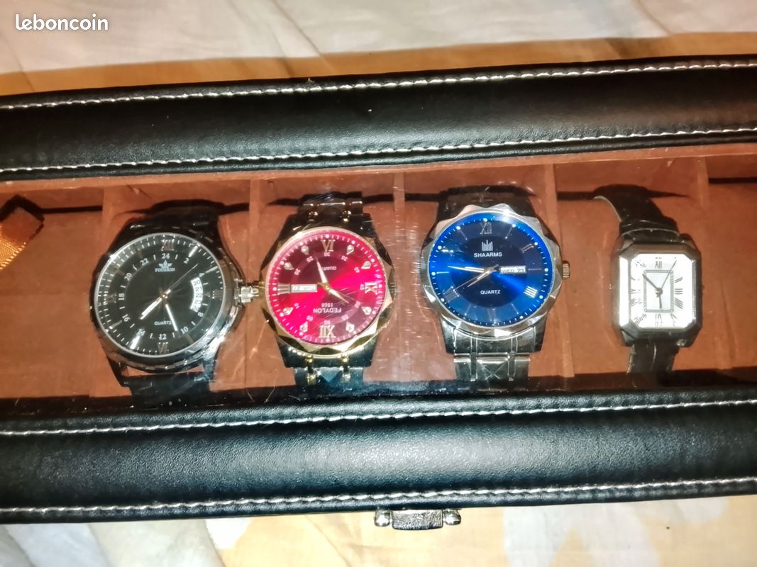 Coffret élégant avec 4 montre. 3 montre homme 1 femme avec boite de rangement (image 3)