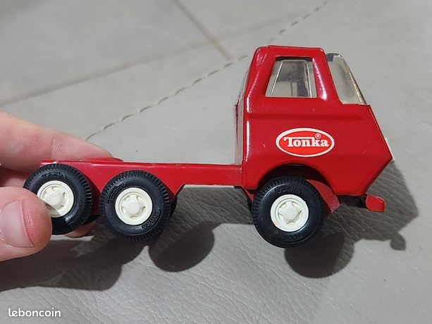 Camion Benne Miniature TONKA En Tôle - Modèle Ancien Rouge - Échelle 1:2 - Occasion