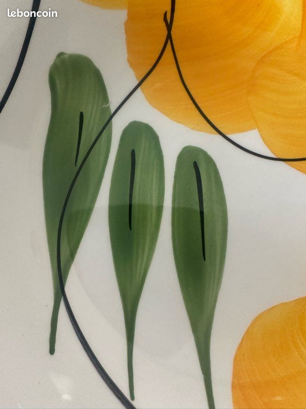 Lot de 4 assiettes creuses peintes à la main – Céramique italienne Pavots Jaunes (image 6)