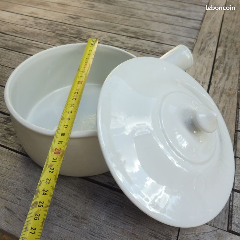 Casserole plat couvercle porcelaine (image 2)