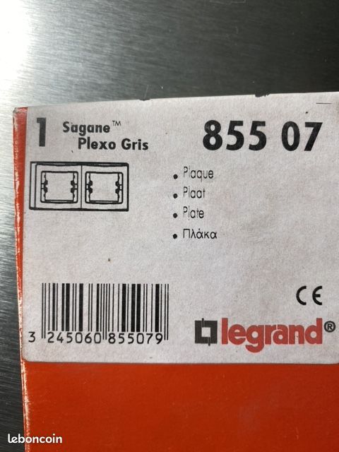 Plaque De Finition Sagane Plexo Gris Legrand - Référence 85500 - Neuf Sous Emballage - Pour Électricité