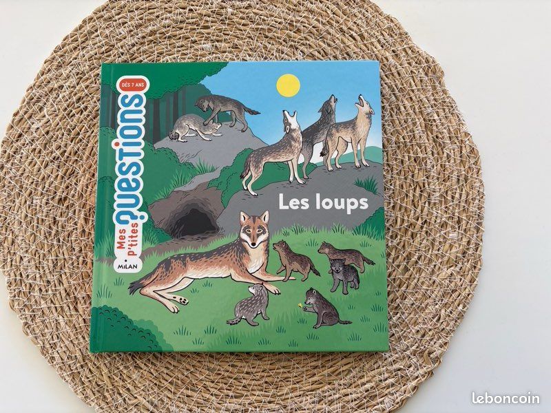 Livre 📕 mes p’tites questions, dès 7 ans, les loups, pages glacées, excellent état (image 1)