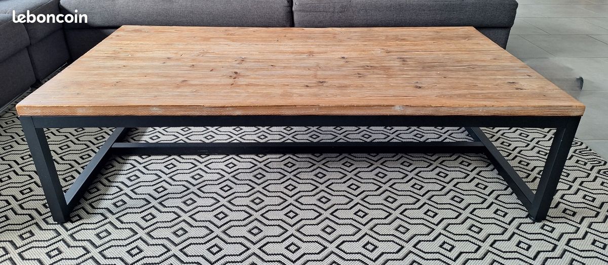 Table basse style industriel (image 1)