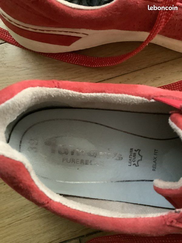 Tennis femme rouge cuir (image 5)