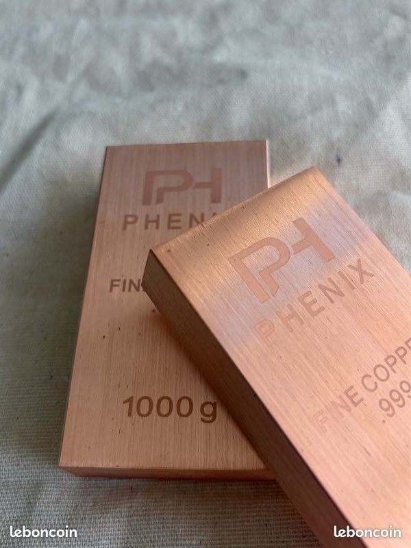 Lingot 1000 grcuivre pur .999 | PHENIX CU (image 1)
