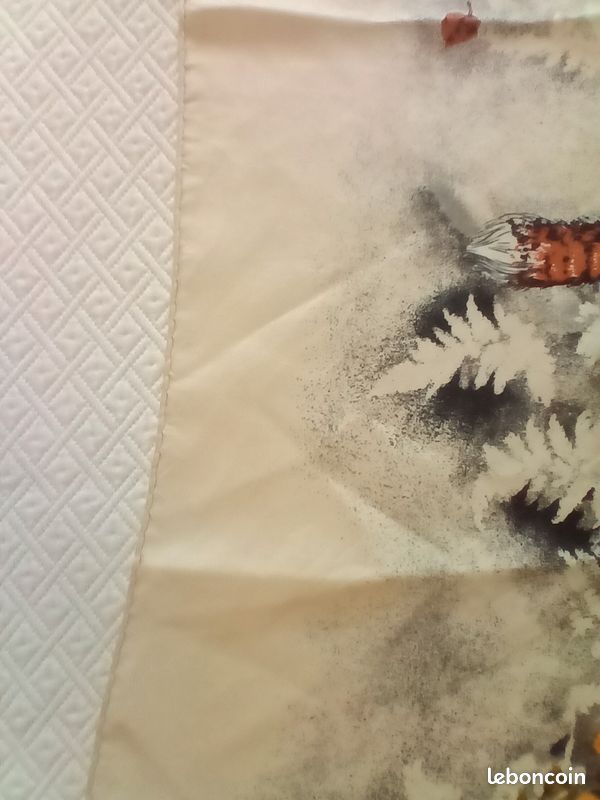 Foulard vintage en soie thème automne (image 4)