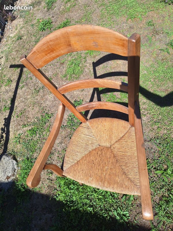 Fauteuil bois et paille (image 5)