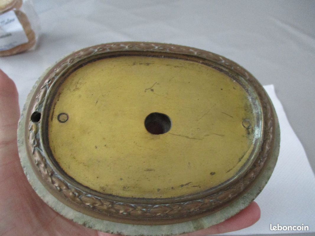 Ancien socle en marbre et bronze laiton (image 11)