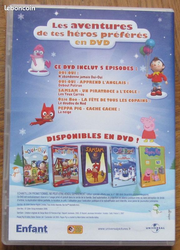 DVD Enfant Oui Oui Samsam Peppa Pig Ozie Boo (image 2)
