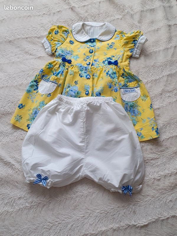 Ensemble robe fleurie et son bloomer 1 an Paul et Julie (image 3)