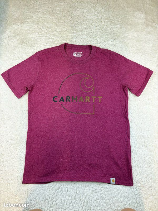 T-shirt carhartt uni et brodé manches courtes - taillle M - rose (image 2)