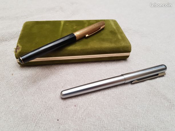Stylo Plume Vintage Waterman - Plaque Or Et Plume En Or - Occasion