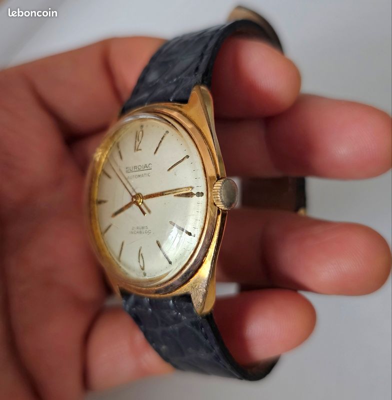 Montre vintage automatique suisse de marque SURDIAC, 36mm (image 9)