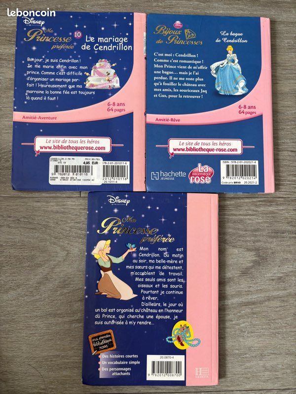 Lot de 3 livres Bibliothèque rose sur Cendrillon (image 2)