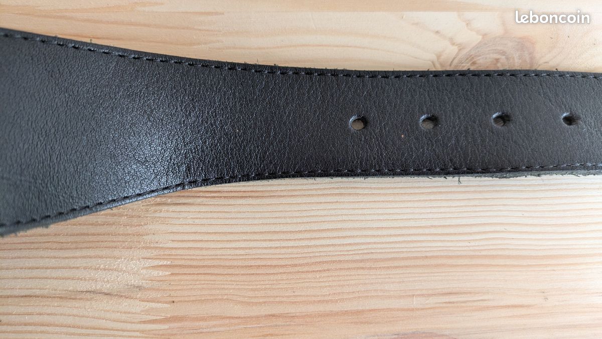 Ceinture cuir WE noire 85 cm (image 7)