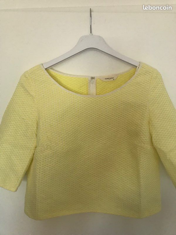 Crop top jaune citron/jaune pastel Nafnaf (image 10)