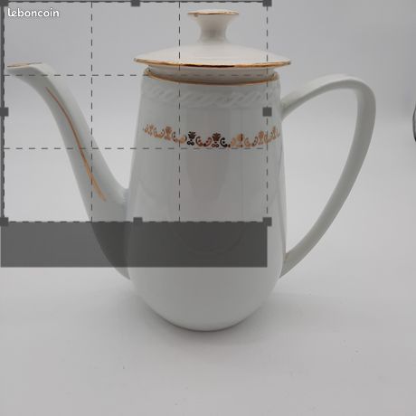 Théière Cosmos Forme Pêche - Céramique - Couleurs Orange, Vert, Blanc - Neuve - Déco Food