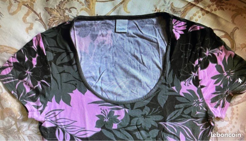 Tee-shirt kaki et rose T S CAMAÏEU (image 3)