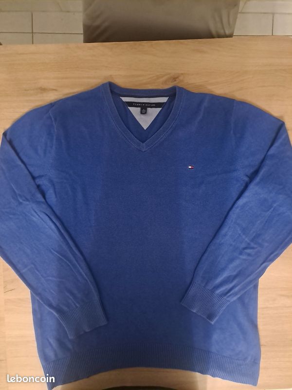 Pull Tommy Hilfiger homme bleu royal taille XL (image 2)