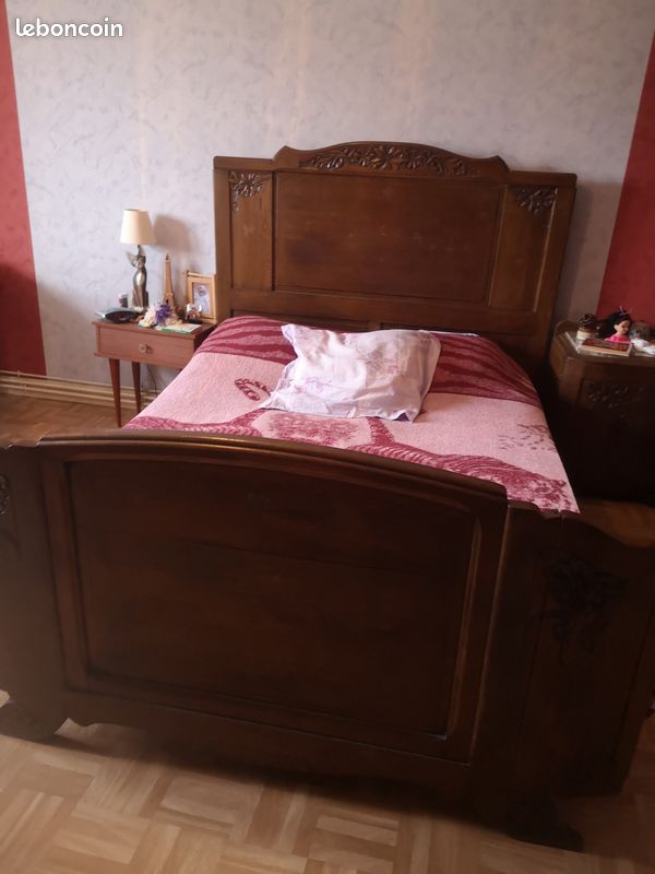Chambre à coucher année 1930 armoire lit chevet (image 3)