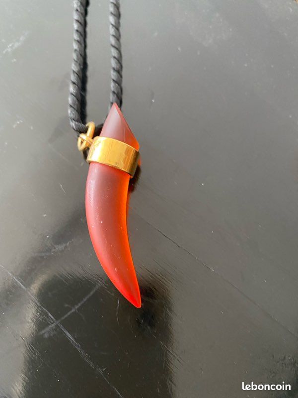 Collier Homme Acier Inox Pendentif Corne D'abondance - Porte-bonheur - Neuf Avec étiquettes