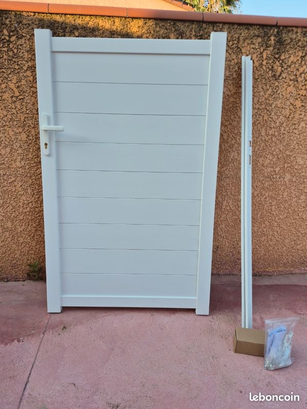 Portillon aluminium blanc 100 x 158 cm - Neuf jamais posé (image 1)
