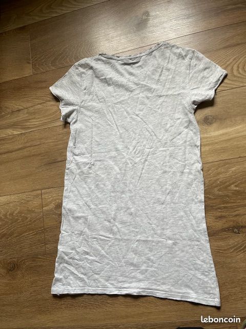 Chemise de nuit liquette tee-shirt nuit gris kiabi 12 ans (image 2)