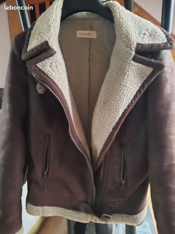 Blouson daim fourré (image 1)