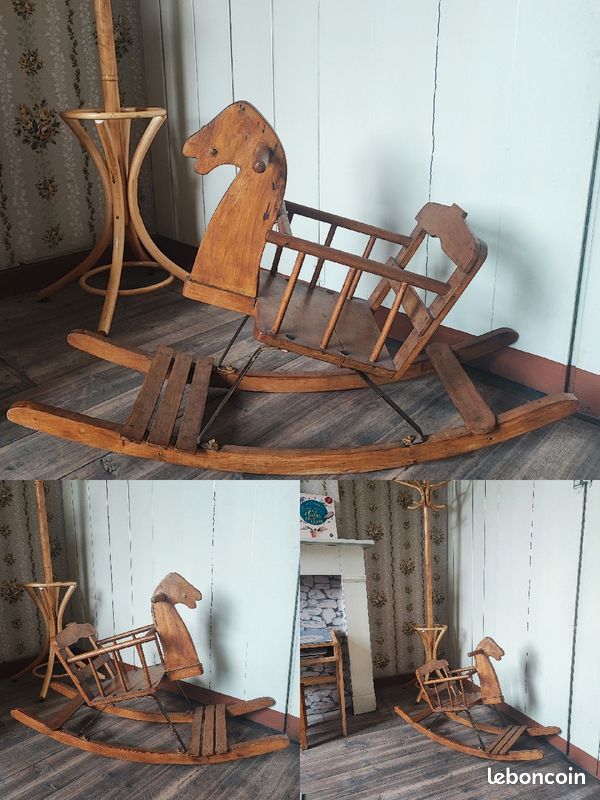 Cheval à Bascule en bois GEOLO - La Brocante En Ligne