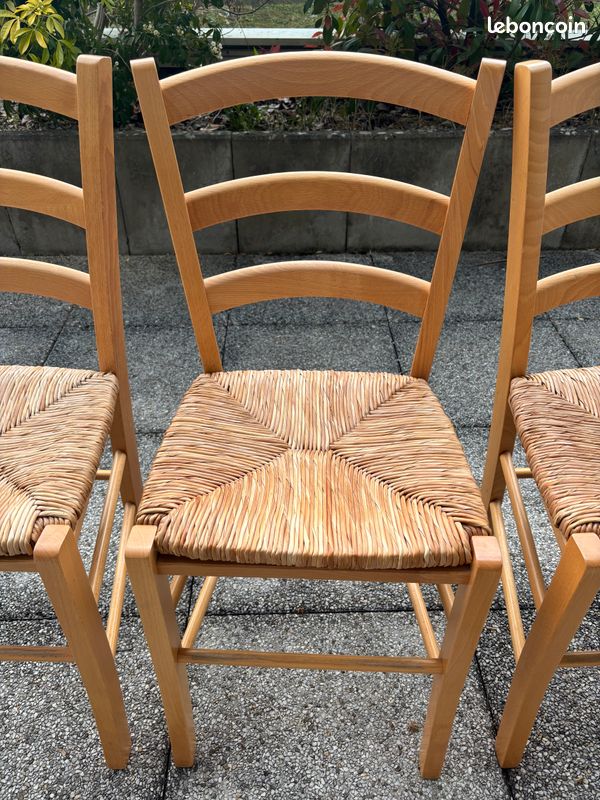 Vend lot de 4 chaises en paille (image 3)