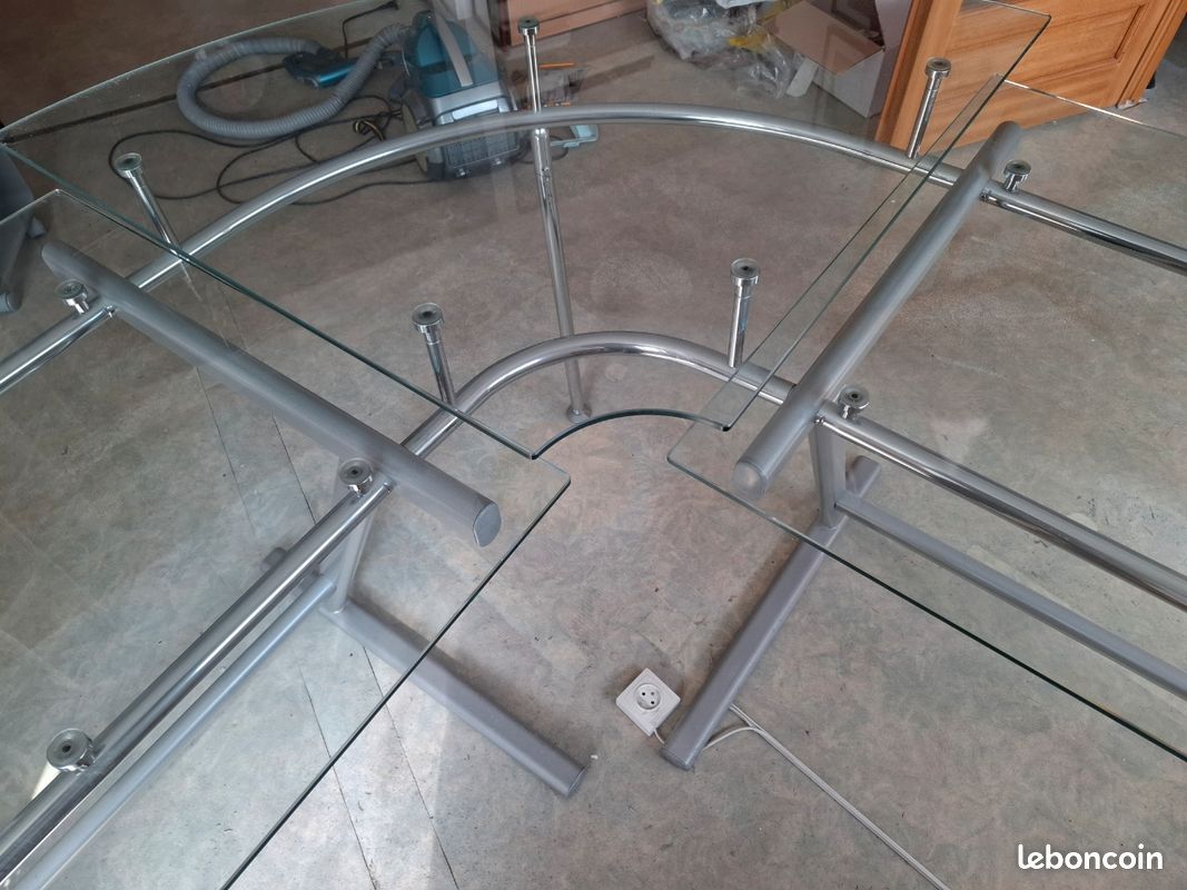 Beau bureau d'angle en verre (image 7)