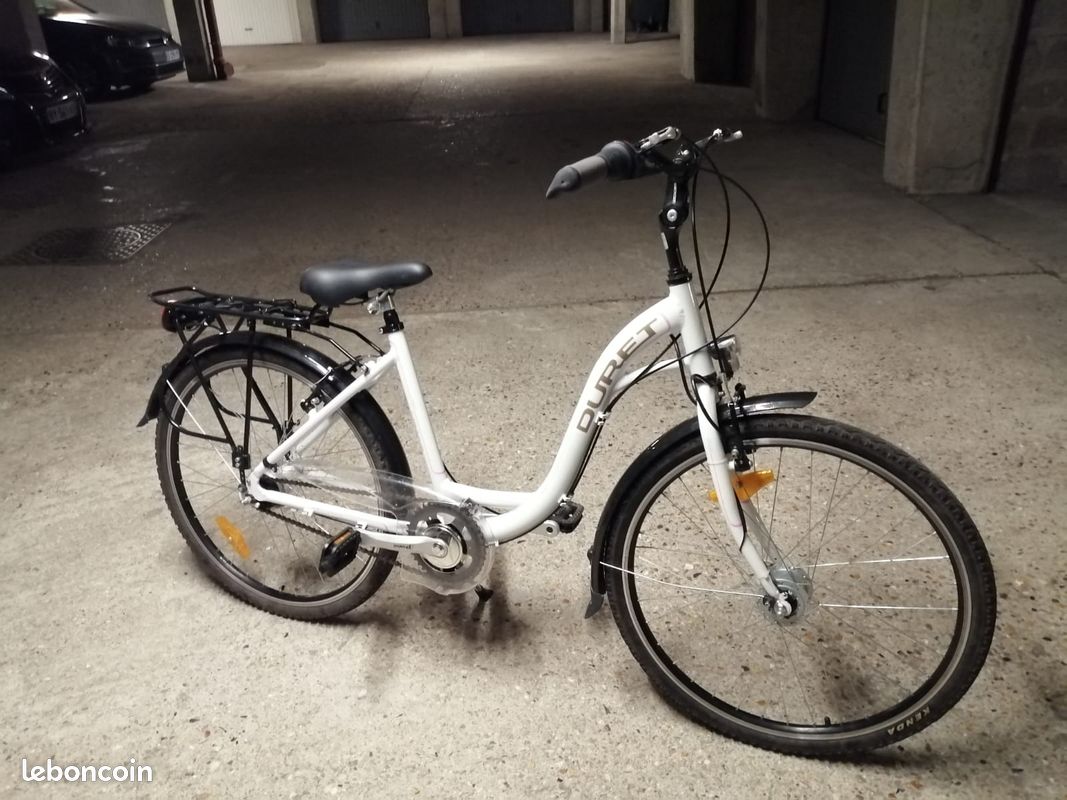 Vélo ville blanc femme 26" col de cygne marque DURET - GELIANO (image 2)