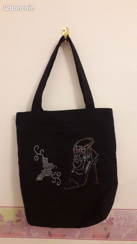 Sac noir à strass (image 1)
