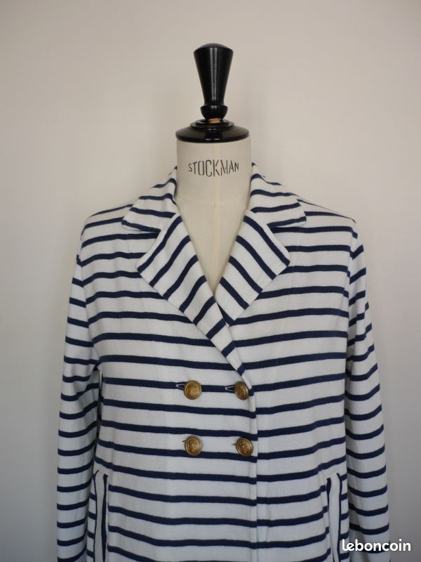 Caban jersey marin 16 ans, TBE - Petit Bateau (image 2)