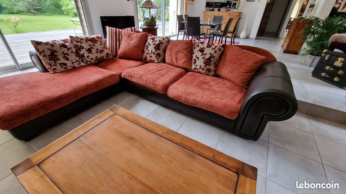Canapé d'angle cuir marron - Roche Bobois - Ameublement Canapé d'angle cuir marron - Roche Bobois - Ameublement