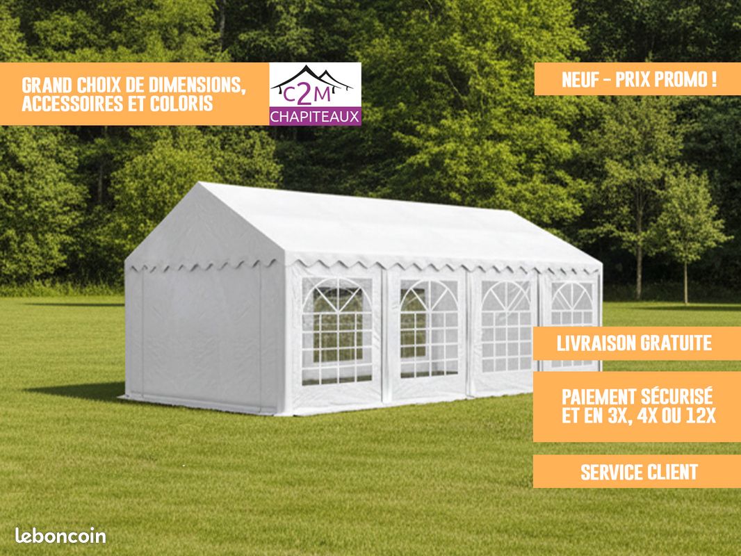 Chapiteau PVC - Produit neuf - Barnum Tente de Réception - Etanche - (image 1)