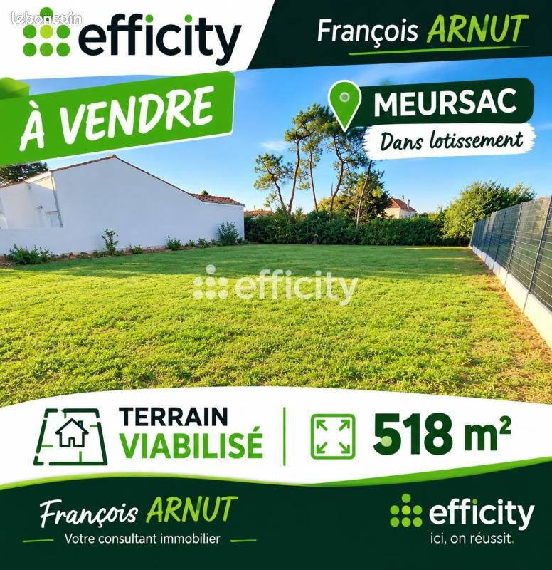Terrain 518 m² Meursac · 64 000 €
