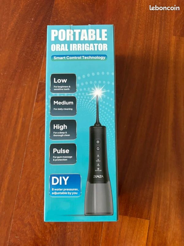 💦 hydropulseur dentaire sans fil 300 ml – 8 niveaux – 5 embouts – étanche ipx7 (image 1)