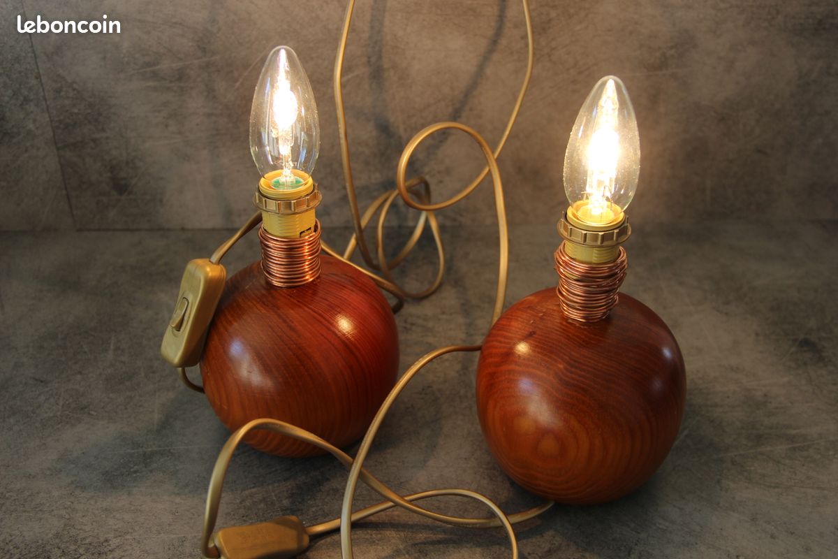 Pied de lampe bois massif (image 2)