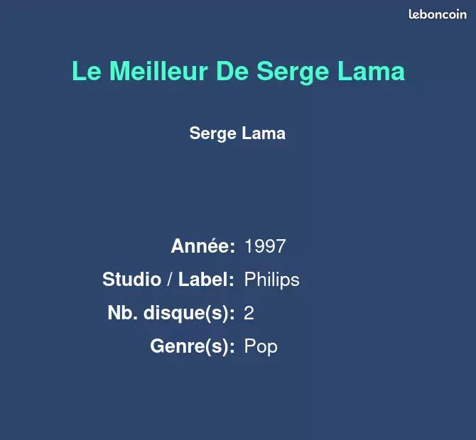 Le Meilleur De Serge Lama - Serge Lama (image 2)