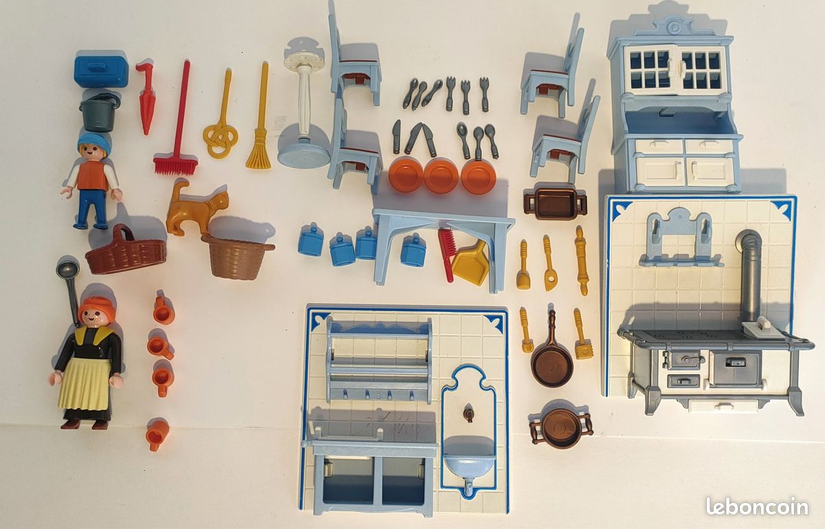 PLAYMOBIL Vintage 5324 : Salle De Bain Victorienne époque 1900, Set Complet Avec Personnages Et Chien, Boîte Fournie