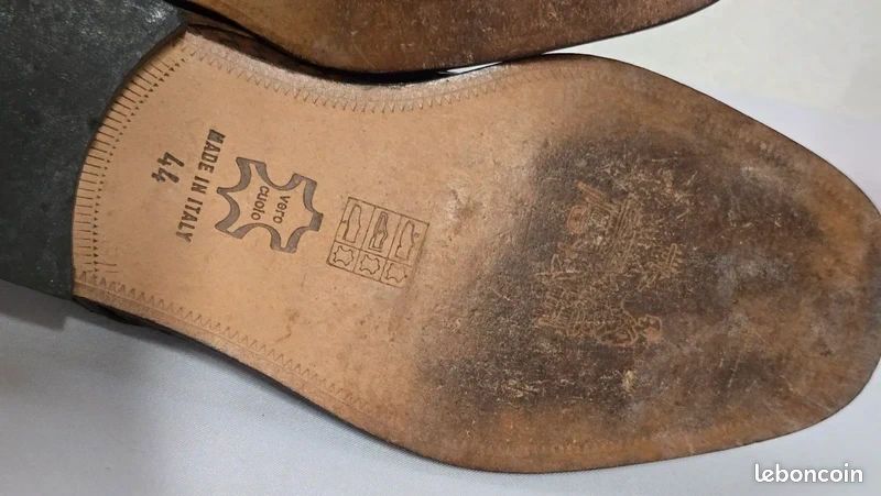 Salamandre France vintage richelieu derbies derby oxford mocassins en cuir tressé marron 43 /44 (image 11)