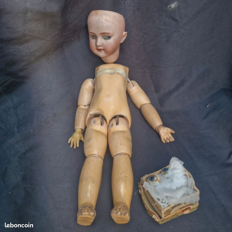 Poupee ancienne tete dep en porcemaine et corps bebe jumeau diplome d honneur (image 1)