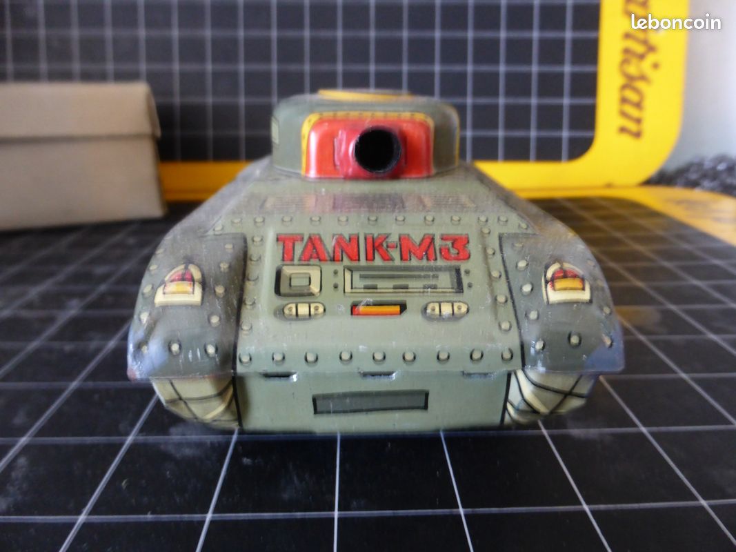 RARE CHAR TANK FJ France-Jouet neuf boite jouet ancien en tôle époque