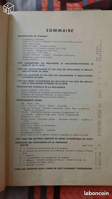 Annuaire du syndicat de la boulangerie 1958 (image 2)