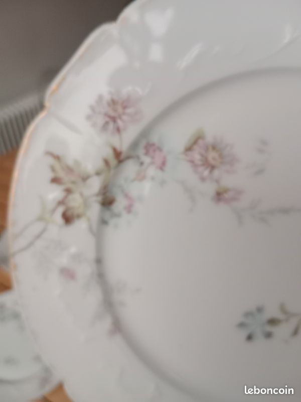 9 assiettes à dessert porcelaine de Limoges (image 4)