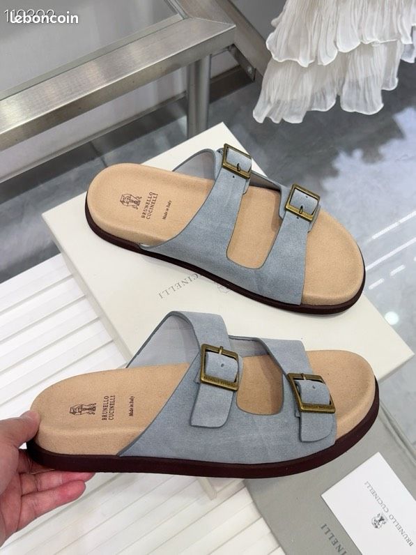 Brunello Cucinelli daim bleu clair neuves (image 7)