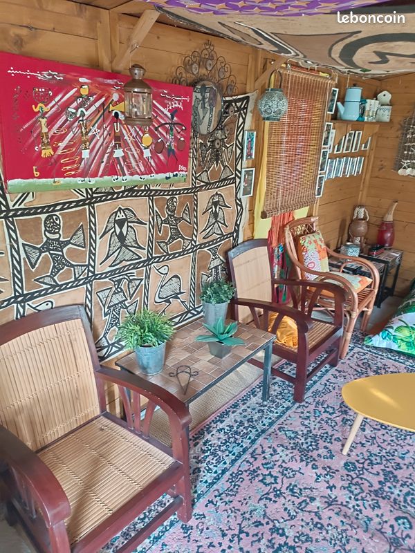 Fauteuil bambou bois colonial (image 5)
