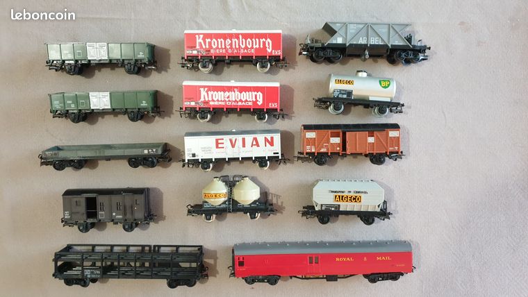 Lot De 7 Wagons Marchandises Jouef - Référence 1, Occasion, Pour Réseau De Train Miniature HO