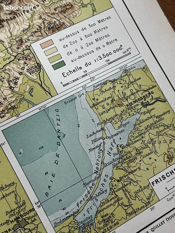 Carte physique de l’Europe centrale - Carte géographique ancienne (image 5)